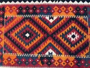 Afghan Kilim hand woven wool rug - 2