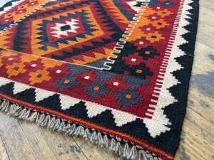 Afghan Kilim hand woven wool rug - 3