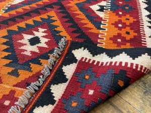 Afghan Kilim hand woven wool rug - 4