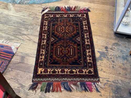 Persian Baluchi hand knotted wool rug