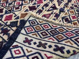 Afghan Somak hand knotted wool rug - 4