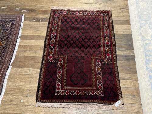 Afghan Baluchi hand knotted wool rug