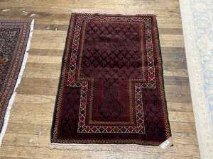 Afghan Baluchi hand knotted wool rug