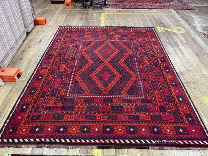 Afghan Kilim hand woven wool rug