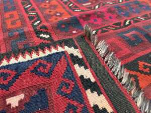 Afghan Kilim hand woven wool rug - 4
