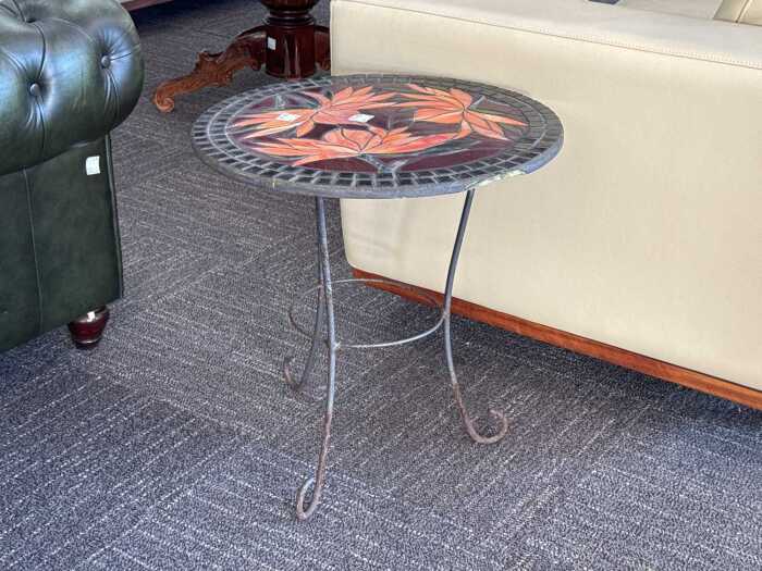 Round mosaic side table
