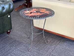 Round mosaic side table