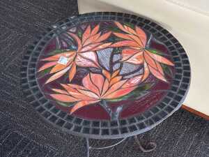 Round mosaic side table - 2