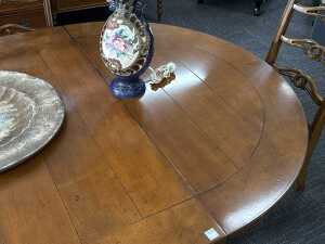Seven-piece American oak oval extension dining suite - 4