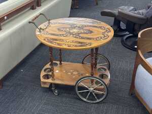 Itanian marquetry bar cart