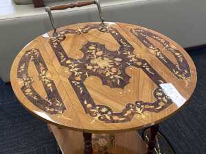 Itanian marquetry bar cart - 2