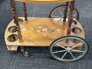 Itanian marquetry bar cart - 4