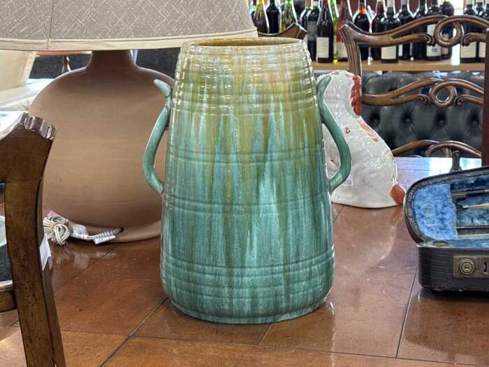 Large John Campbell drip glaze twin-handled vase