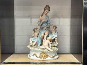 Capodimonte porcelain figural group of Venus and Cherubs