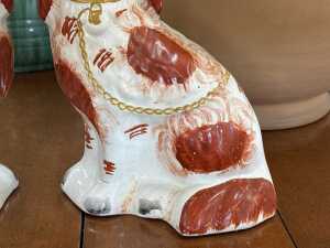 Pair of antique Staffordshire dogs - 3