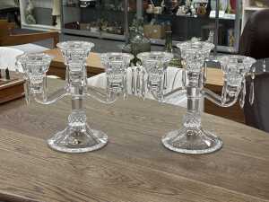 Pair of crystal candleabra