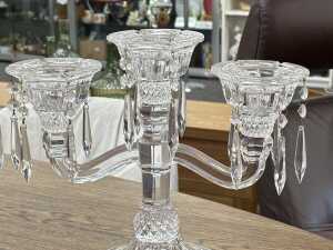Pair of crystal candleabra - 2
