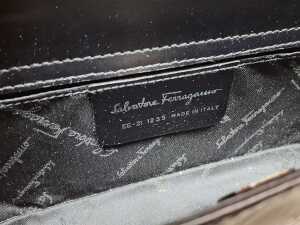 Designer-style embossed leather shoulder bag with silver-tone hardware. - 4