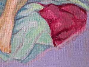 Roz McQuillan, Bianca Reclining. Oil painting on canvas - 3