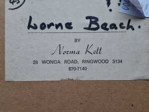 Norma Kett (working 1970s-80s), Lorne Beach, oil painting on board - 4
