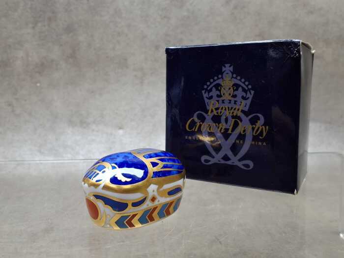 Royal Crown Derby gilded porcelain Millennium Bug figure