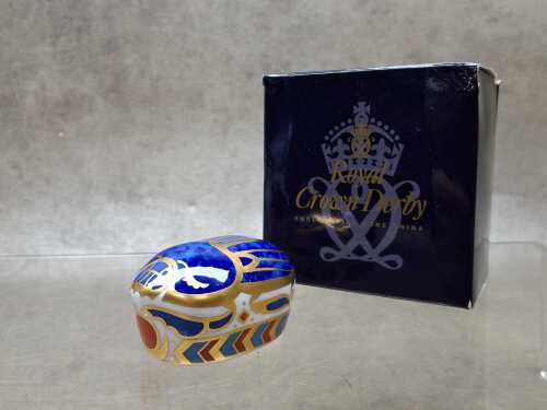Royal Crown Derby gilded porcelain Millennium Bug figure