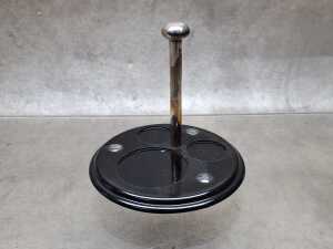 Art Deco silver-plated condiment set on ebonised timber caddy - 4