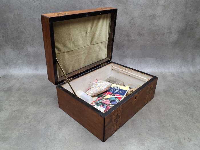Antique box with fine marquetry inlay.