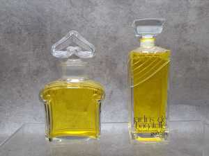Four perfume display bottles including Guerlain Paris. - 2
