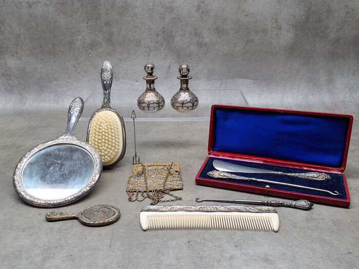Antique dressing table items