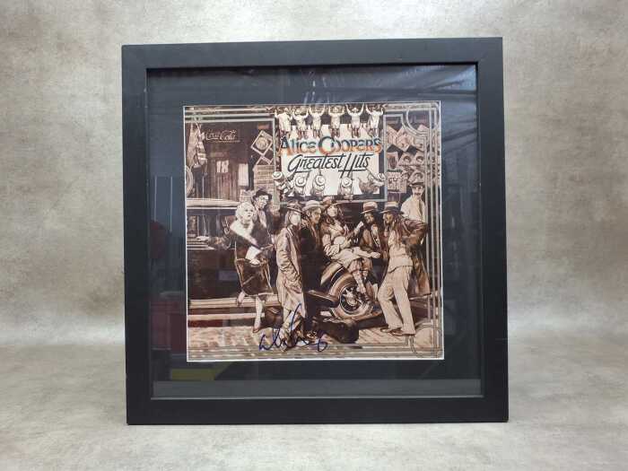 Alice Cooper 'Greatest Hits' framed and LP cover