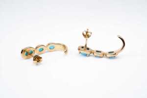 A pair of apatite earrings in 9 carat yellow gold - 3