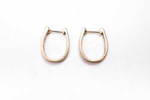 A pair of diamond hoops in 9 carat yellow gold - 2