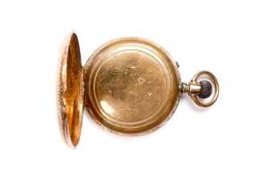 An antique pocket watch in 14 carat yellow gold - 3