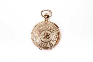 An antique rolled gold pocket watch - 3