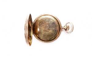 An antique rolled gold pocket watch - 4