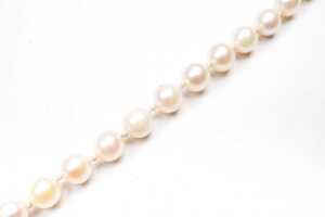 A strand of pearls to a European silver clasp - 2