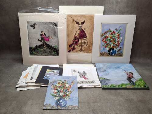Assorted artworks by Tasmanian artist Karen Armstrong