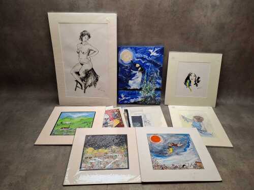 Assorted artworks by Tasmanian artist Karen Armstrong