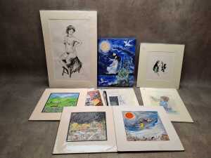 Assorted artworks by Tasmanian artist Karen Armstrong