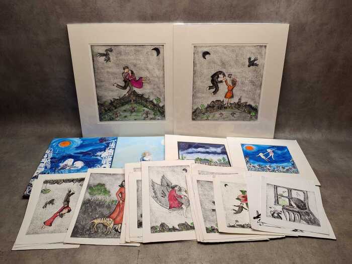 Assorted artworks by Tasmanian artist Karen Armstrong