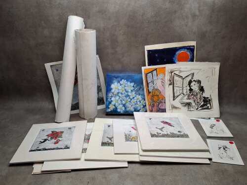 Assorted artworks by Tasmanian artist Karen Armstrong