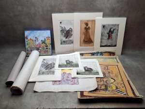 Assorted artworks by Tasmanian artist Karen Armstrong