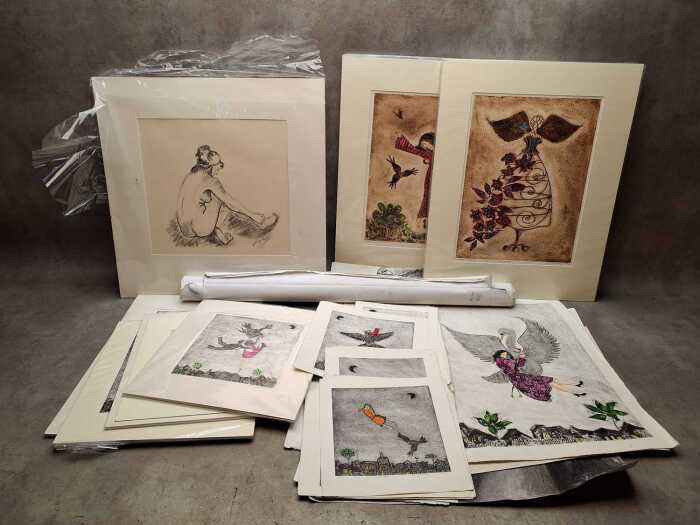 Assorted artworks by Tasmanian artist Karen Armstrong