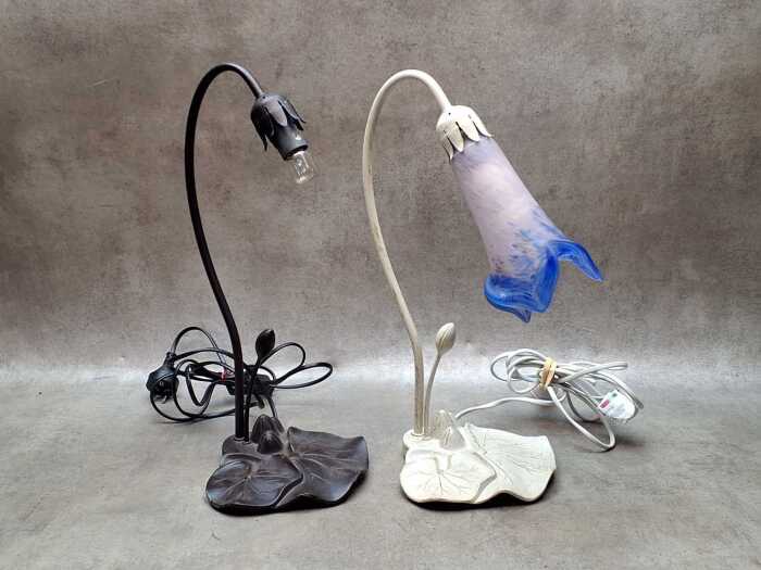 Two goose neck desk lamps