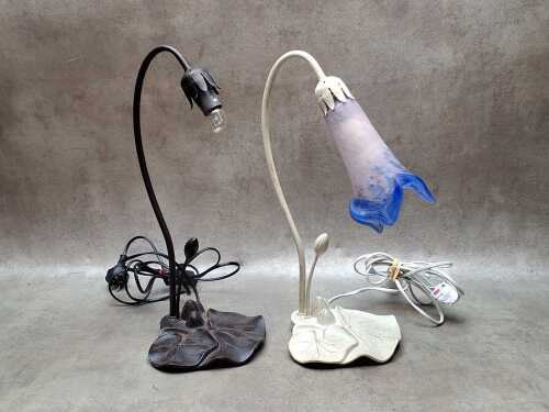 Two goose neck desk lamps