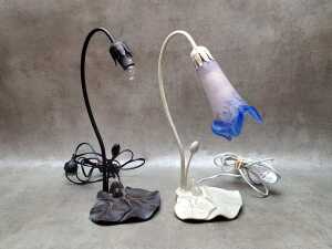 Two goose neck desk lamps