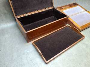 Two antique timber boxes. - 2