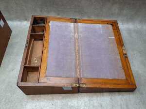 Two antique timber boxes. - 3