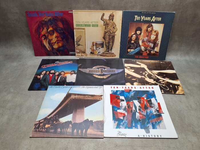 Eight Doobie Brothers and Ten Years After vinyl records
